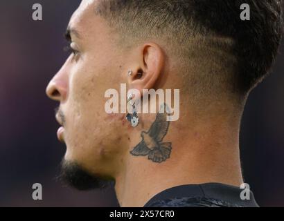 Londres, Royaume-Uni. 06 mai 2024. 06 mai 2024 - Crystal Palace v Manchester United - premier League - Selhurst Park. Antony de Manchester United porte ses boucles d'oreilles pendant l'échauffement. Crédit photo : Mark pain / Alamy Live News Banque D'Images