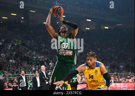 Athènes, Grèce. 07 mai 2024. 37 Kostas Antetokounmpo du Panathinaikos Athènes lors de l'Euroleague, Playoff d, match 5, entre le Panathinaikos Athènes et le Maccabi Playtika tel Aviv à Oaka Altion le 7 mai 2024, à Athènes, Grèce. Crédit : Agence photo indépendante/Alamy Live News Banque D'Images