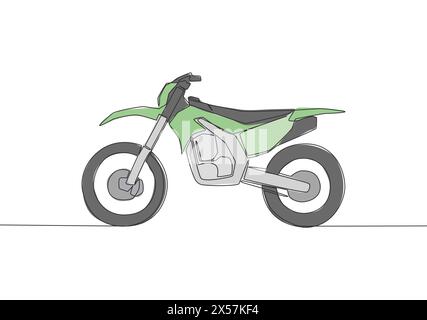 Un dessin simple ligne du logo Tough Trail motocross. Concept de moto tout-terrain. Illustration vectorielle de conception de dessin de ligne continue Illustration de Vecteur