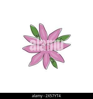 Un dessin sur une ligne de Beauty Fresh Orchid pour poster de décoration murale à la maison Concept d'ornement de fleurs décoratives orchidaceae imprimable. Contin moderne Illustration de Vecteur