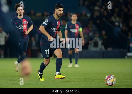 Paris, France. 07 mai 2024. Marco Asensio du PSG lors de la Ligue des Champions de l'UEFA, demi-finales, match de 2e manche entre le Paris Saint-Germain et le Borussia Dortmund le 7 mai 2024 au stade Parc des Princes à Paris, France - photo Jean Catuffe/DPPI crédit : DPPI Media/Alamy Live News Banque D'Images