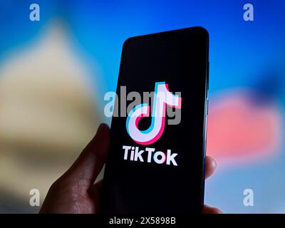 SUQIAN, CHINE - 8 MAI 2024 - TikTok a officiellement poursuivi le gouvernement des États-Unis, Suqian, province du Jiangsu, Chine, le 8 mai 2024. Banque D'Images