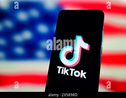 SUQIAN, CHINE - 8 MAI 2024 - TikTok a officiellement poursuivi le gouvernement des États-Unis, Suqian, province du Jiangsu, Chine, le 8 mai 2024. Banque D'Images