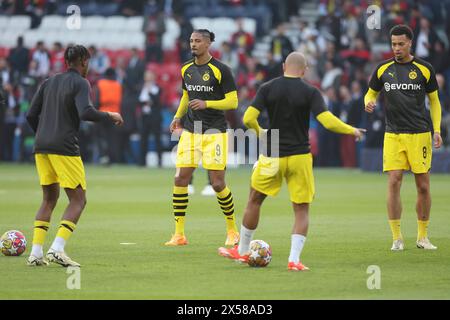 Paris, France. 07 mai 2024. © Sebastien Muylaert/MAXPPP - Paris 07/05/2024 Sébastien Haller du Borussia Dortmund se prépare pour la demi-finale de la Ligue des champions de l'UEFA entre le Paris Saint-Germain et le Borussia Dortmund au Parc des Princes à Paris, France. 07.05.2024 crédit : MAXPPP/Alamy Live News Banque D'Images
