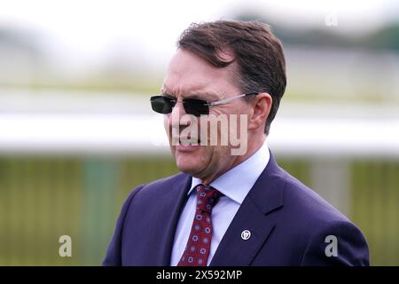 Photo du dossier datée du 04/05/24 de l'entraîneur Aidan O'Brien. Point Lonsdale fera tester son endurance lors du verrouillage des cornes avec arrestation dans les tote.co.uk Racing Ormonde Stakes en soutien à la deuxième journée du Festival de Chester. Date d'émission : mercredi 8 mai 2024. Banque D'Images