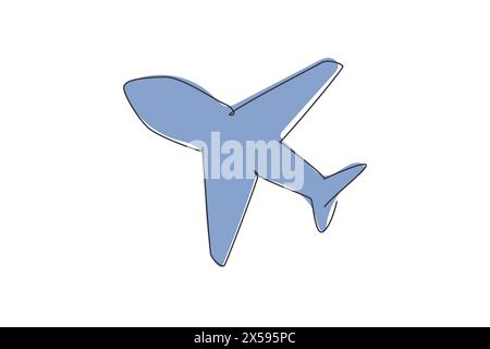 Dessin simple d'un avion volant. Silhouette d'icône de transport pour le concept d'éducation. Voyage d'affaires présentation clipart isolé sur whi Illustration de Vecteur