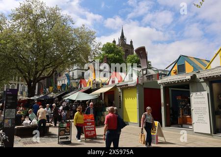 Marché de Norwich, Gentlemans Walk, Norwich, Norfolk, Angleterre, ROYAUME-UNI Banque D'Images