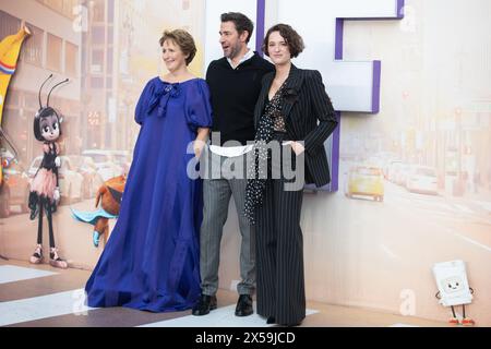 Londres, Royaume-Uni. 07 mai 2024. Photo : (G-d) - Fiona Shaw, John Krasinski, Phoebe Waller-Bridge assistent à la première britannique de IF à Cineworld, Leicester Square. Crédit : Justin Ng/Alamy Live News Banque D'Images