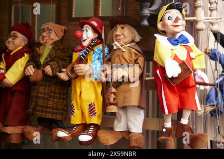 Des marionnettes, des souvenirs, Karlova, Prague, République Tchèque Banque D'Images