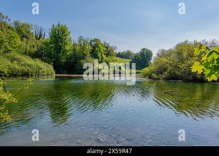 Le pittoresque et calme lac Swanbourne, Arundel, West Sussex, Royaume-Uni. Banque D'Images