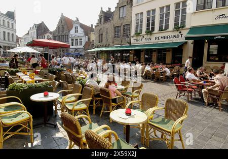 Markt (place du marché). Brugge. Flandre orientale, Belgique Banque D'Images