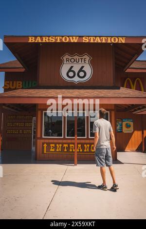 Barstow Station Building sur la route 66, Barstow, Californie Banque D'Images