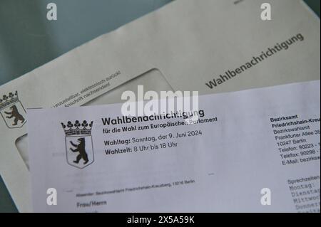 Politik Europawahl 2024 Wahlbenachrichtigung Wahlbenachrichtigung zur Europawahl 2024. Notification électorale pour les élections européennes de 2024. 8,5.2024, Berlin *** politique élections européennes de 2024 notification d'élection notification d'élection pour les élections européennes de 2024 8 5 2024, Berlin Banque D'Images