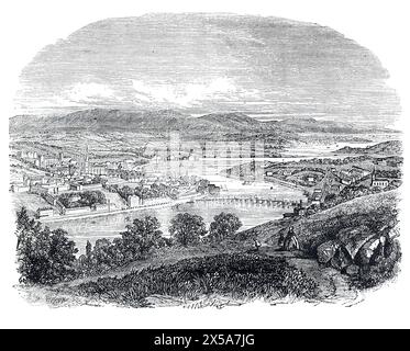 Une vue de Londonderry, Irlande du Nord au XIXe siècle. Illustration tirée de Cassell's History of England, vol VII. Nouvelle édition publiée Circ 1873-5. Banque D'Images