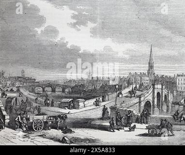 Une vue d'Ayr, Écosse au 19ème siècle. Illustration tirée de Cassell's History of England, vol VII. Nouvelle édition publiée Circ 1873-5. Banque D'Images