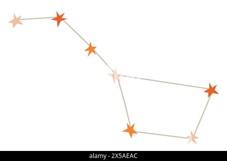 Icône majeure de constellation Ursa isolée sur fond blanc. Constellation du Big Dipper illustration vectorielle Illustration de Vecteur