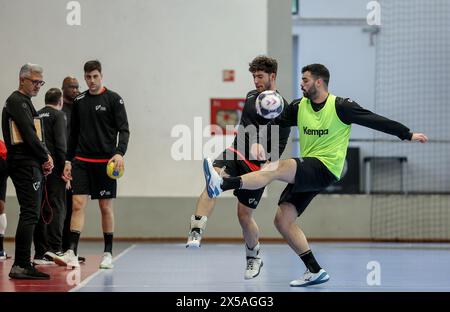 Guimarães, 07/05/2024 - Seleção de Andebol Nacional AA está em estágio de preparação. Treinou esta Manhã no Pavilhão do Vitória de Guimarães. (Ml Pereira/ira/Global Imagens) crédit : Atlantico Press/Alamy Live News Banque D'Images