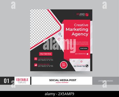 Modèle de publication sur les médias sociaux du marketing créatif Illustration de Vecteur