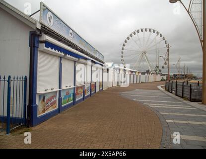 Great Yarmouth, Norfolk, Angleterre, 28 avril 2024, la promenade à la ville. Banque D'Images