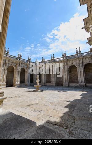 Lugo, Espagne - 05 mai 2024 : le cloître de la cathédrale de Lugo, avec son architecture impressionnante et sa riche histoire, est un point de repère dans la ville de Lugo. Banque D'Images