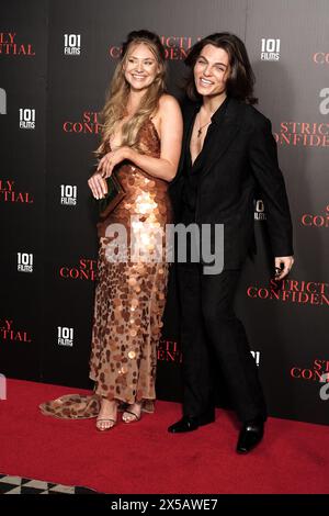 Georgia Lock et Damian Hurley arrivent pour une projection spéciale de son film Strictly Confidential à Everyman Chelsea à Londres. Date de la photo : mercredi 8 mai 2024. Banque D'Images