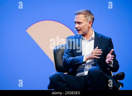 Christian Lindner (FDP), ministre fédéral des Finances, photographié lors du Festival OMR (Online Marketing Rockstars) à Hambourg, le 8 mai 2024. Photographié pour le compte du ministère fédéral des Finances (BMF) Banque D'Images