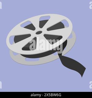 Vecteur d'icône de bobine de film de film. Bande de film de film vidéo illustration vintage illustration vectorielle Illustration de Vecteur