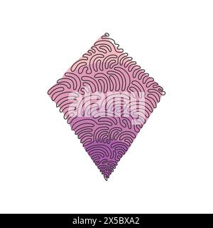 Une seule ligne dessinant des formes géométriques, icône de cerf-volant. Simple ligne, vectoriel 3d figures icônes pour ui et ux, site Web ou application mobile. Tourbillon Illustration de Vecteur