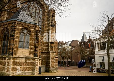 Delft, pays-Bas trèfle Tracery, toit pyramidal-tronc et toit public Banque D'Images