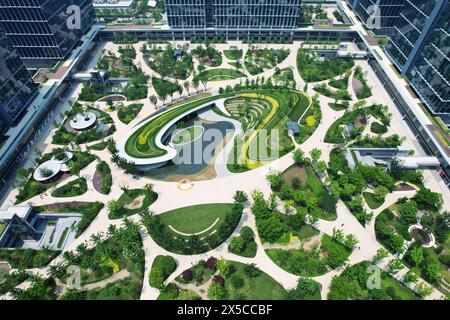 HANGZHOU, CHINE - 9 MAI 2024 - une photo aérienne montre le siège mondial d'Alibaba dans la ville de Hangzhou, province du Zhejiang, Chine, le 9 mai 2024. Alib Banque D'Images