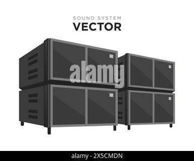 Illustration du haut-parleur du système sonore vecteur, conception vectorielle modifiable Illustration de Vecteur
