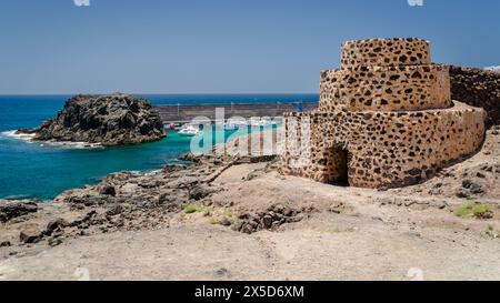 Vieux bâtiments de pêcheurs à El Cotillo Fuerteventura îles Canaries Banque D'Images