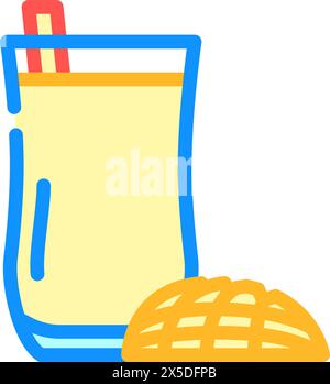 illustration vectorielle d'icône de couleur de la cuisine indienne lassi à la mangue Illustration de Vecteur