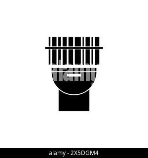 Icône vectorielle plate du scanner de codes-barres. Symbole solide simple isolé sur fond blanc. Modèle de conception de signe de scanner de code à barres pour l'élément d'interface utilisateur Web et mobile Illustration de Vecteur