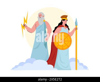 Concept de vecteur de dieux grecs Illustration de Vecteur