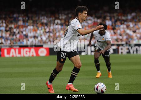 Diego López du Valencia CF lors d'un match de la Liga au stade Mestalla de Valence Banque D'Images