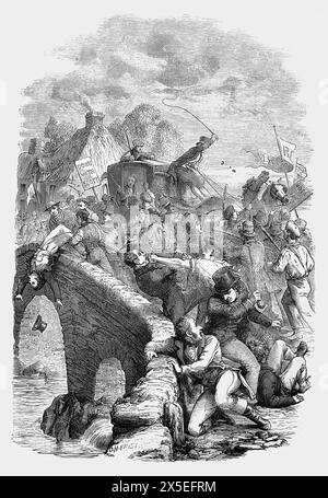 Émeute électorale à Hawick. Émeute anti-Tory à Hawick en Écosse, 1835. Illustration tirée de Cassell's History of England, vol VII. Nouvelle édition publiée Circ 1873-5. Banque D'Images