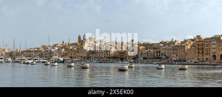 Vue de la ville de Senglea, Malte Banque D'Images