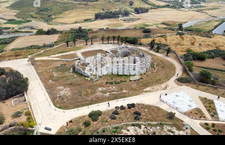 Complexe de temples mégalithiques de Ggantija, île de Gozo, Malte Banque D'Images