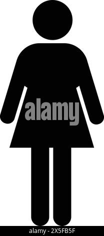 Icône de femme, symbole de personnes, signe de personne unique Illustration de Vecteur