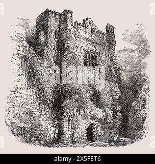 Tour de Marten dans le château de Chepstow où Henry Marten a été emprisonné pour son rôle dans le régicide du roi Charles 1er. xixe siècle. Illustration en noir et blanc de notre propre pays vol III publié par Cassell, Petter, Galpin & Co à la fin du XIXe siècle. Banque D'Images