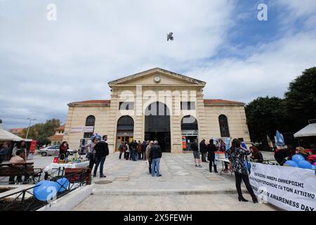 Chania vieux marché au centre-ville, Crète, Grèce Banque D'Images