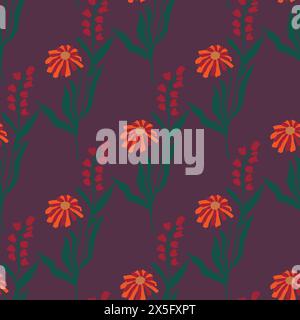 Motif élégant avec élément floral. Herbal, fond de vecteur de thème botanique. Illustration de Vecteur