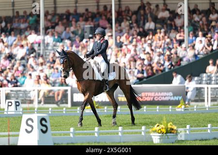 Pippa Funnell de Grande-Bretagne avec Majas Hope lors du test de dressage au Badminton Horse Trials le 9 mai 2024, Badminton Estate, Royaume-Uni (photo de Maxime David - MXIMD Pictures) Banque D'Images