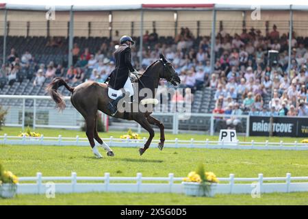 William Levett d'Australie avec Huberthus AC lors de l'épreuve de dressage au Badminton Horse Trials le 9 mai 2024, Badminton Estate, Royaume-Uni (photo de Maxime David - MXIMD Pictures) Banque D'Images