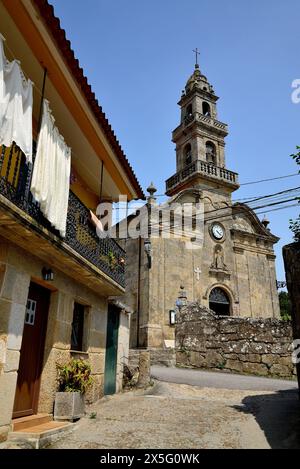 Église San Cibran d'Aldan, Cangas, Pontevedra, Espagne Banque D'Images