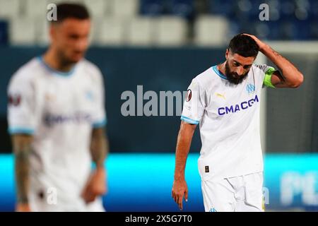 Bergame, Italie. 09 mai 2024. Samuel Gigot de Marseillle lors du match de football de l'UEFA Europa League entre Atalanta BC et l'Olympique de Marseille au Gewiss Stadium de Bergame - Italie - jeudi 9 mai 2024. Sport - Soccer . (Photo de Spada/LaPresse) crédit : LaPresse/Alamy Live News Banque D'Images
