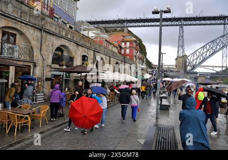 Jour de pluie Porto, Portugal, Europe Banque D'Images