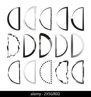 Formes d assorties. Styles de ligne variés. Ensemble de vecteurs abstraits. Des designs créatifs. Illustration de Vecteur