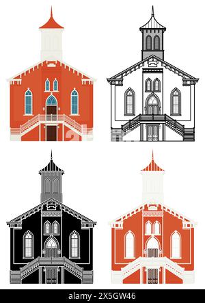 Église baptiste à Montgomery, Alabama, États-Unis Illustration de Vecteur